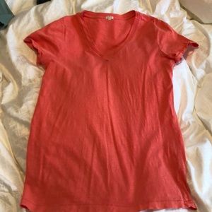 J. Crew V Neck Coral Tee Shirt